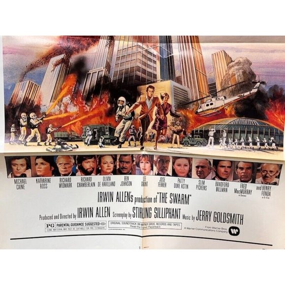 1978 “The Swarm” ORIGINAL MOVIE POSTER 27” X 41” One Sheet Horror  Henry Fonda - Picture 2 of 6